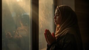 Good Morning Blessings And Prayers Images: Person in morning prayer seeking God’s blessing.